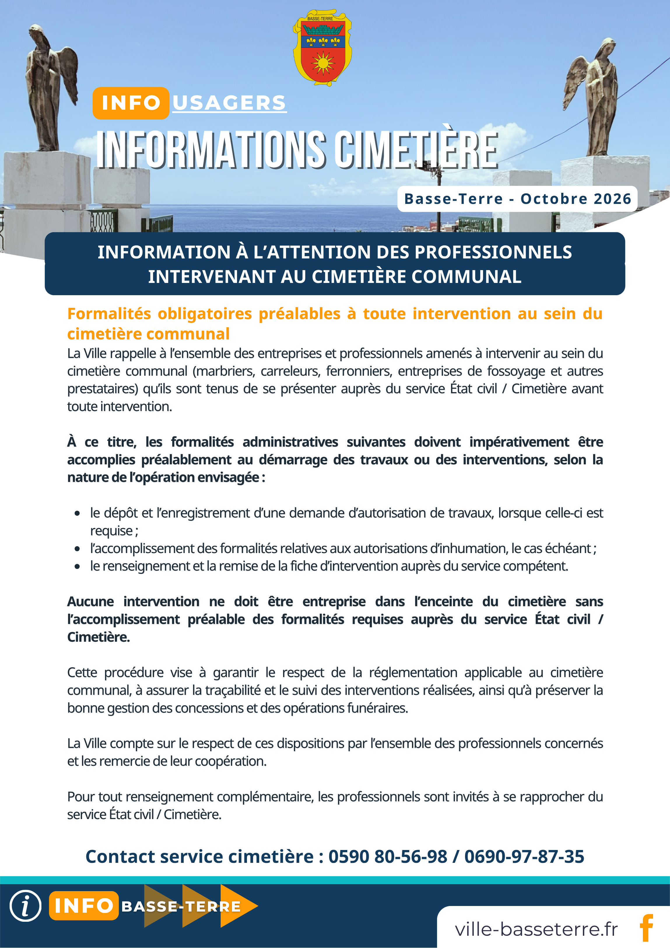 Info cimetière pour les professionnels